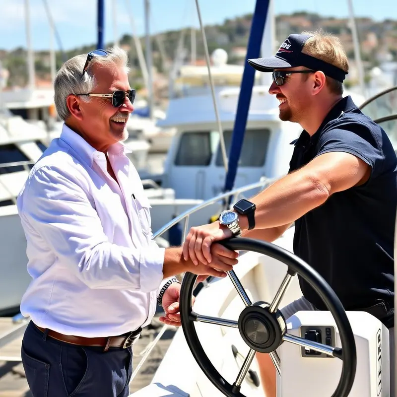 Marine trades and boat owners working together on a pontoon